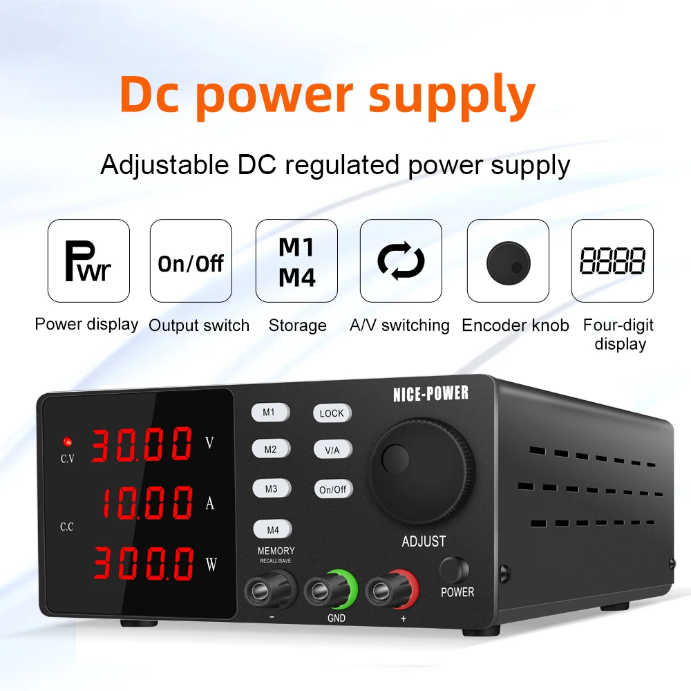 Lab DC Power Supply Laboratory Adjustable 30V 10A Regulated Stabilized USB 232 Interface Programmable connection to computer DIY