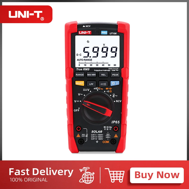 UNI-T Professional Digital Multimeter UT196 1500V AC DC Voltage Tester True RMS Capacimeter Resistance Frequency Meter IP65