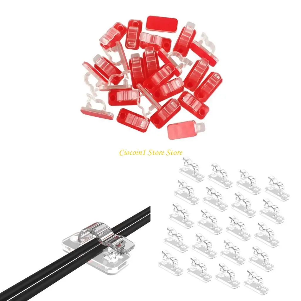 

A3PC 20PCS Selfstick Cable Организаторы для Tidy Wire Manuagement в любом пространстве