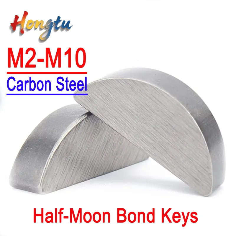 

2/5/10/20/50pcs A3 Carbon Steel Woodruff Keys - M2 to M10 Sizes, Metal Flat Semi-circular Half-Moon Bond Keys​