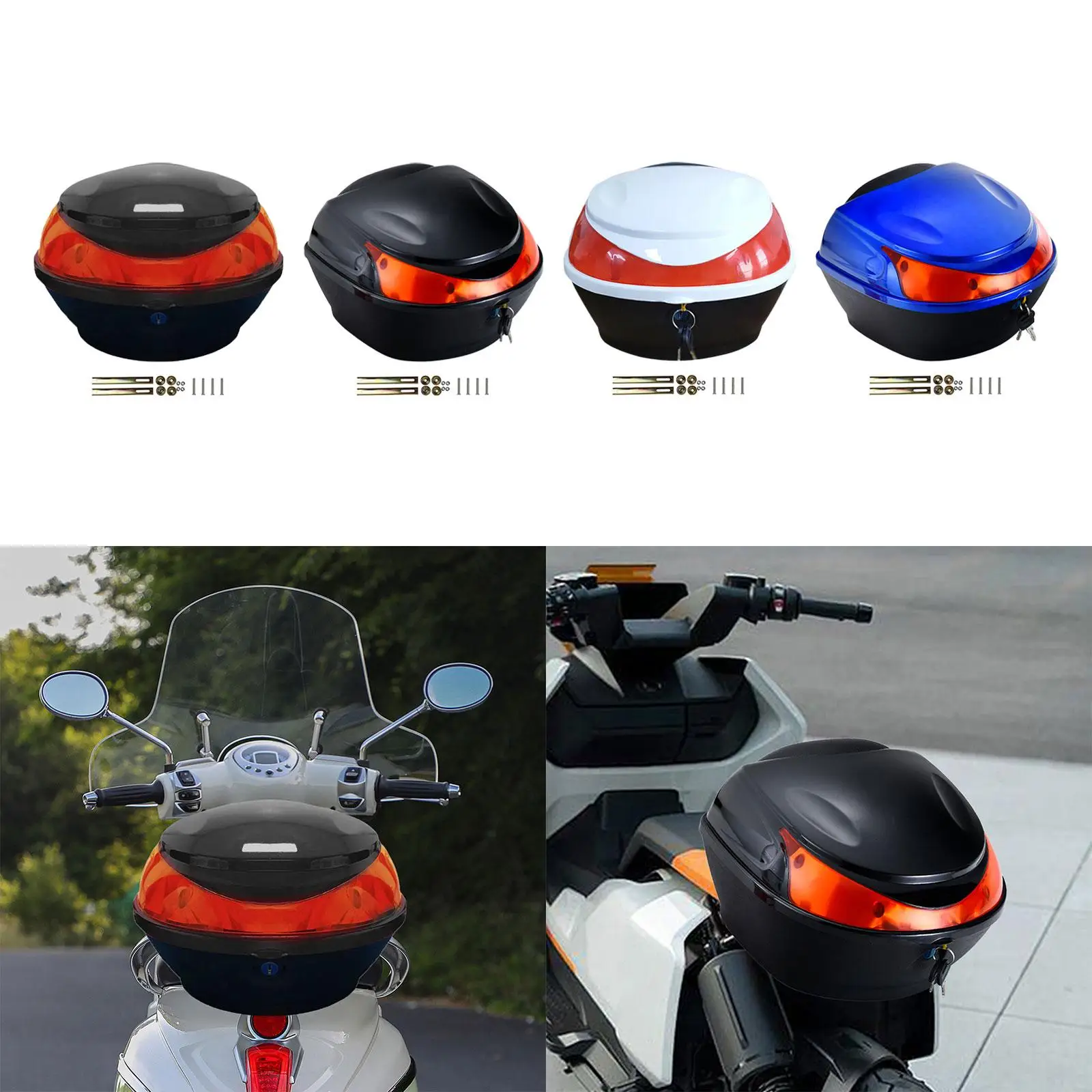 Motorcycle Trunk Motorcycle Rear Storage Box Electric Bike Trunk for Outdoor