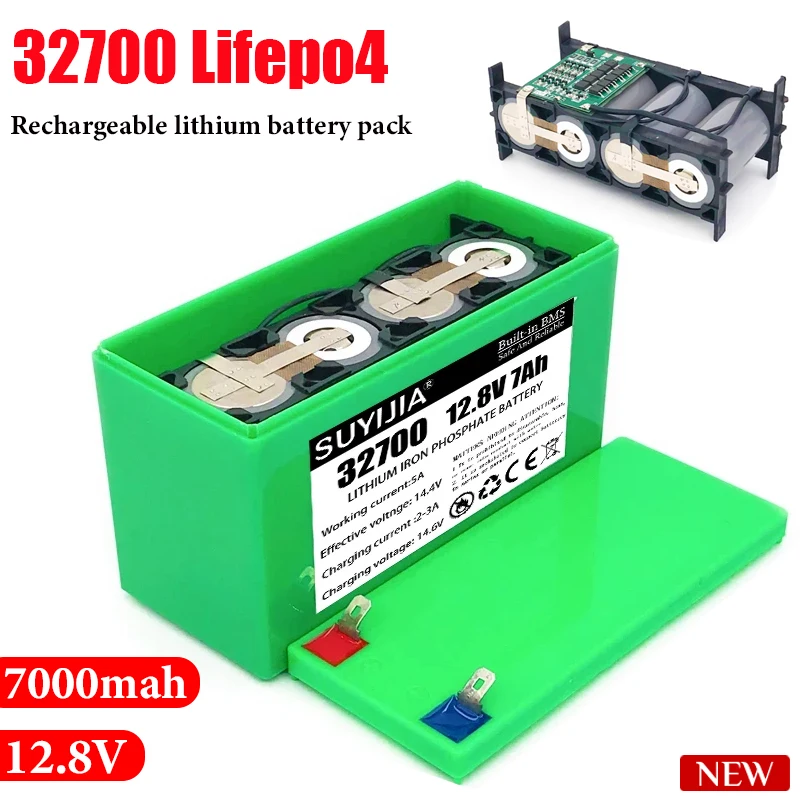 Akumulator Lifepo4 12.8V 7Ah 32700 4 s1p z 4S łódź elektryczna wyważonym 40A BMS i bezprzerwowym zasilaczem 12V