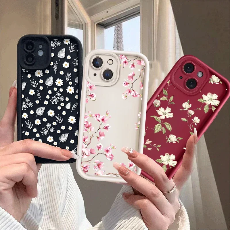 Daisy Lily Flower Phone Case For Samsung Galaxy S26 Ultra S25 FE 5G S24 S23 S22 Ultra Plus A56 A54 A53 A17 A16 5G Cover