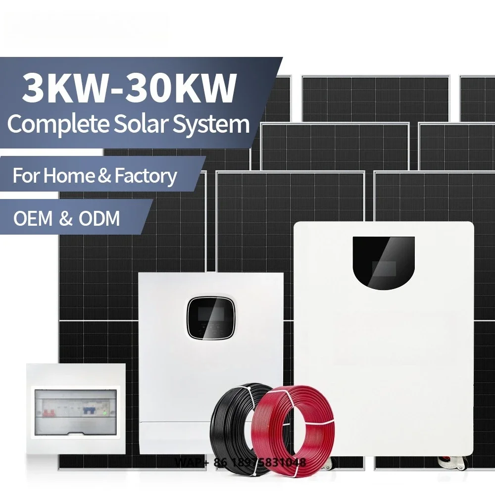 

Jiwana Complete Hybrid Solar System 3kw 5kw 10kw 15kw 20kw 30kw Off/On Grid Hybrid Solar Energy System with Lithium Batteries