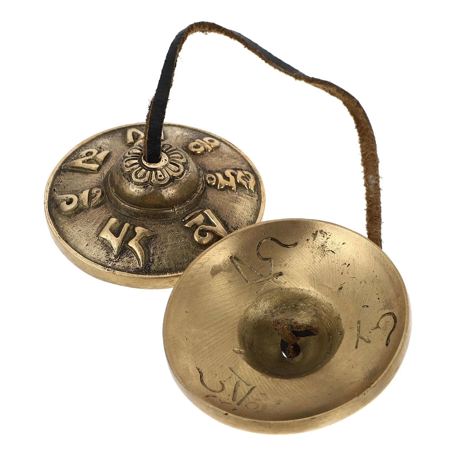 1 قطعة اليدوية النحاس التأمل جرس الصنج الرنين أداة قرع الدينية اليوغا ممارسة التأمل الروحي هدية #6