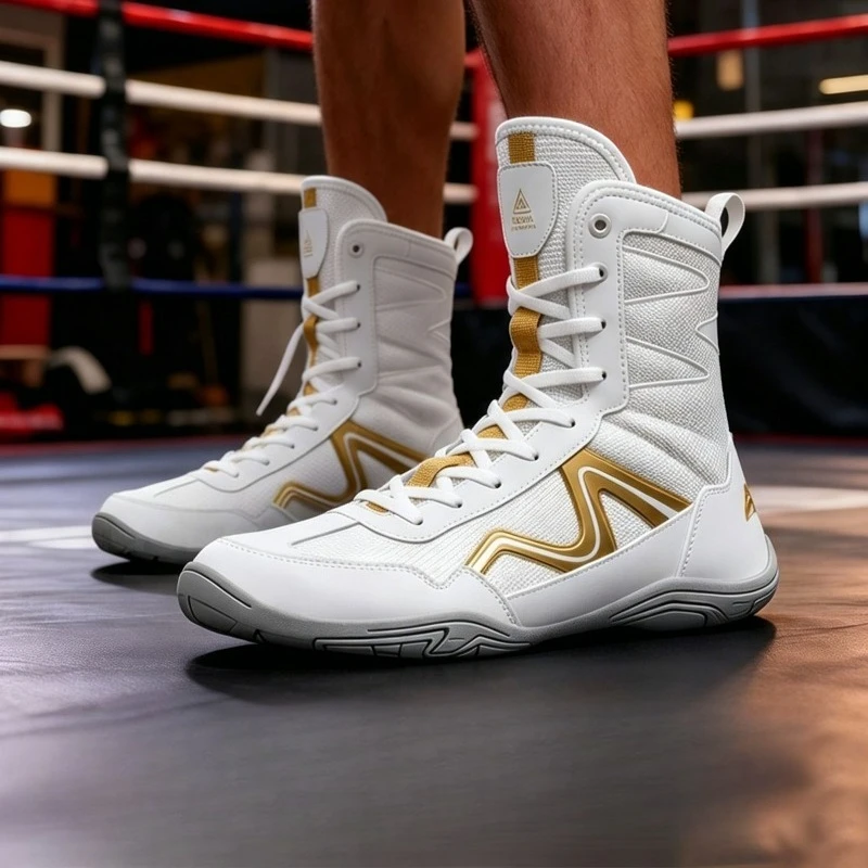 2026 New Trend Wrestling Boots Men Comfortable Boxing Sneakers Men Good Quality Men Fighting Shoes Mid-Top Man Gym Training Shoe