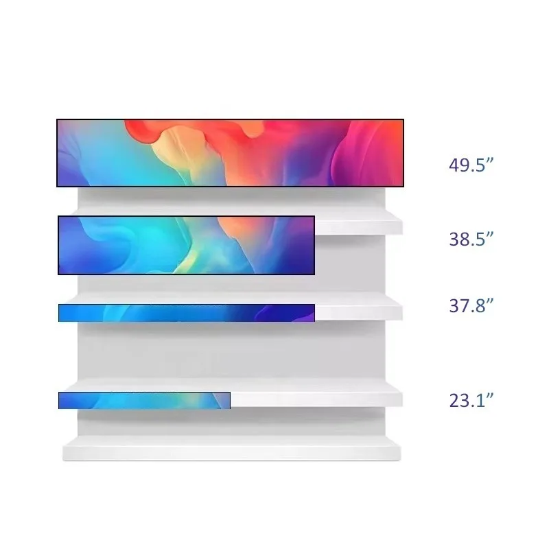 Stretch display 23.1 37.8 38.5 49.5 inch LCD strip ultra-wide supermarket advertising digital shelf screen