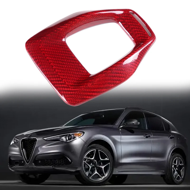 Car Real Carbon Fiber Center Console Gear Shift Panel Plate Cover Fit For Alfa Romeo Giulia/Stelvio 2020