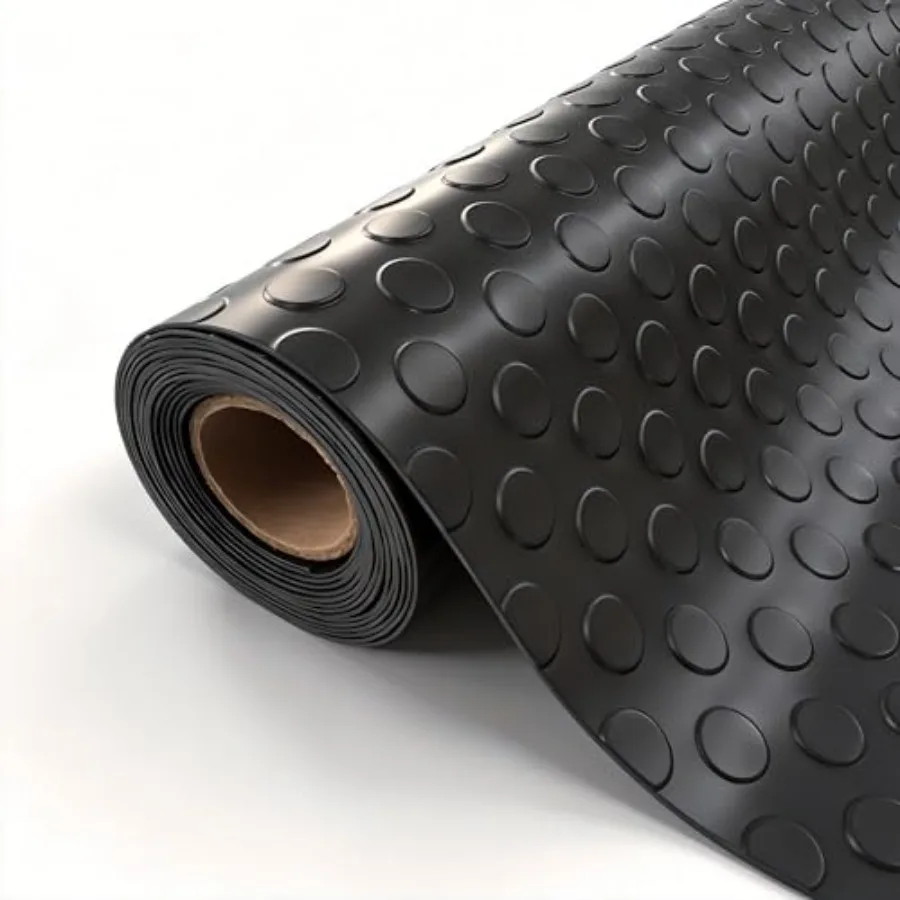 

Garage Floor Mat 2mm Thickened PVC Coin Pattern Garage Mat with 20PCS Tapes Rubber Flooring Rolls for Under Car Non-Slip Rubber