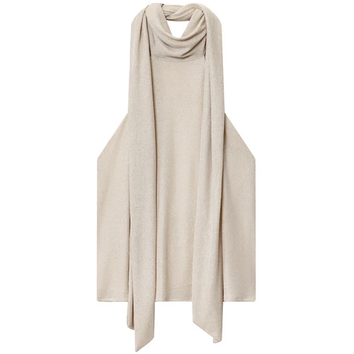 Imagen 2 del producto HXAO 2025 Top corto con cuello Halter para mujer, camisetas sin mangas y camisola con cordones, camiseta sin mangas sin espalda, estilo bufanda, corbata, Top de hilo metálico