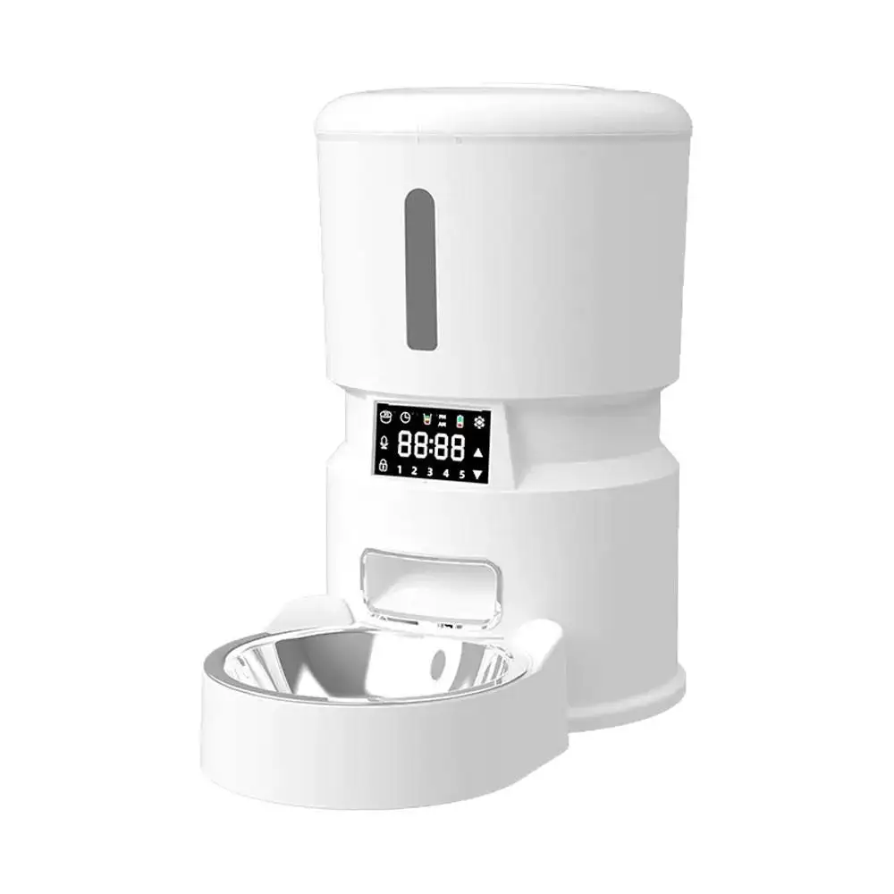Intelligent 4L Dual Automatic Pet Feeder 4 Eco-Friendly Plastic Bowls New Remote Control Grain Storage Barrel for Cats