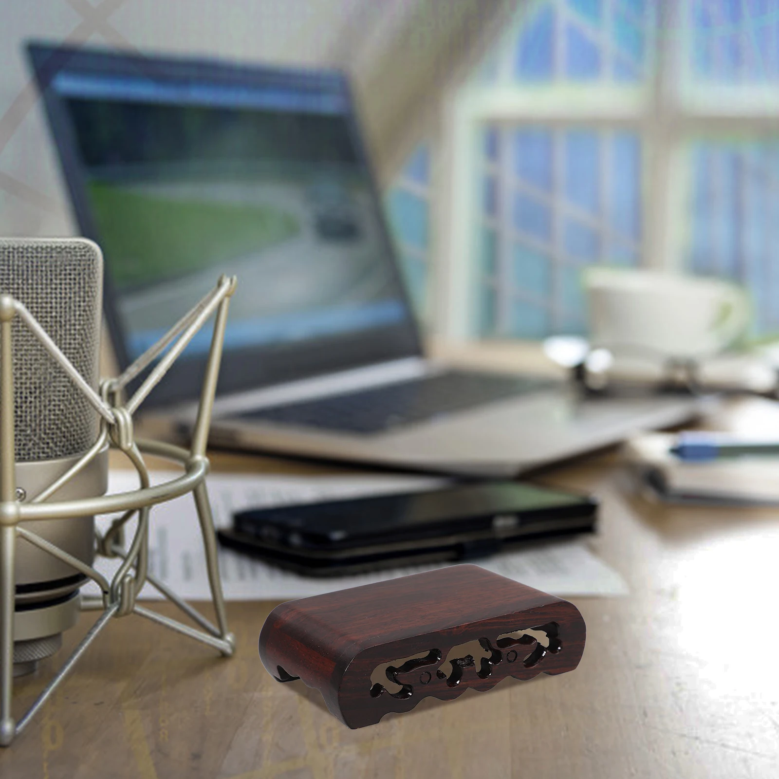 

1Set Rectangular Wood Pedestal Stand Carved Solid Wood Display Base for Vase Teapot Statue Sculpture Ornament Showcasing