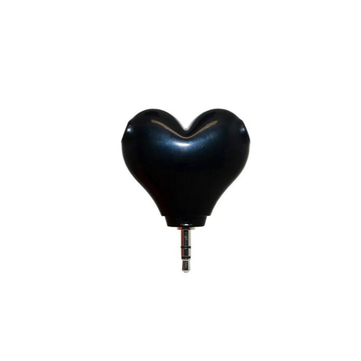 

Heart Shape Headphone Splitter Connector Adapter 1-to-2 Interface for 35mm Stereo Audio Headset (Black)