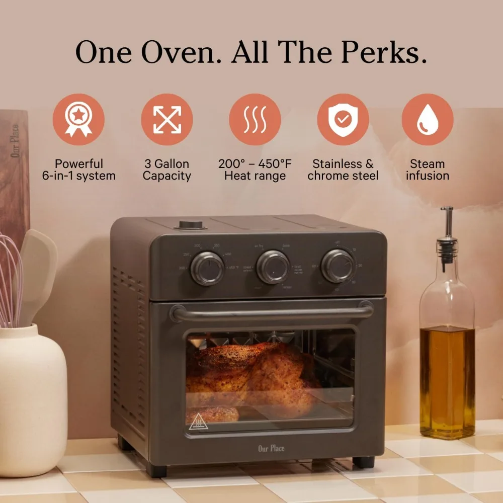 Air Fryer, Wonder Oven & Toaster Oven with Steam Infusion , Compact, Countertop Friendly, Fast Preheat,  Toaster Oven