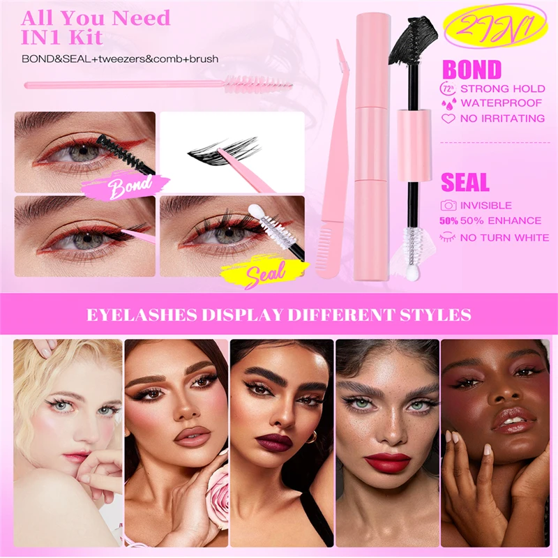 144 Cluster D Curl Ciglia a segmento denso naturale Kit combinato fai-da-te - Forte Durevole Riutilizzabile Confortevole Personalizzato