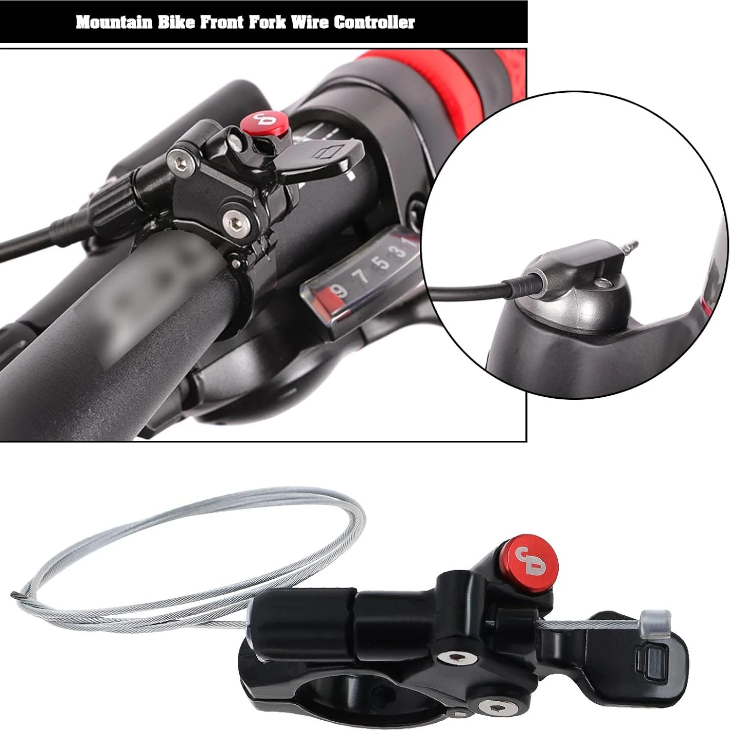 Bicycle Fork Remote Lockout Lever & Cap for 22.2mm Handlebars, for SR Suntour Axon, Epikon (Epicon series), Raidon, XCR, NCX