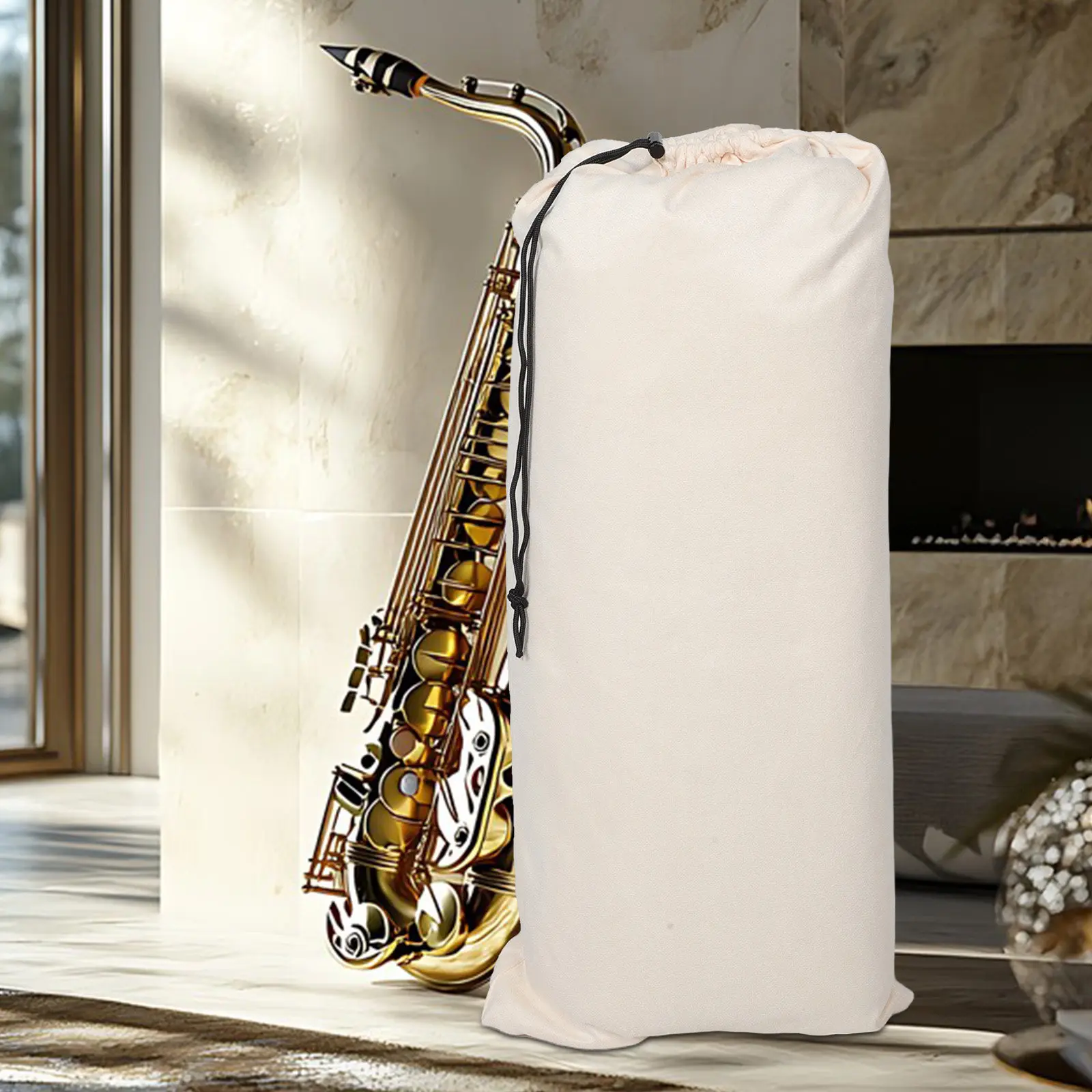 Bolsa de Armazenamento Universal para Saxofone, Saco com Cordão, Estojo de Tecido Macio para Saxofone Alto, Tenor e Soprano, Bolsa Protetora para Transporte de Instrumentos