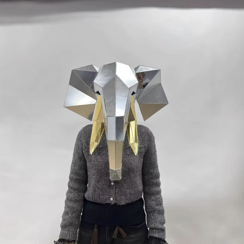 Front show costume new wearable elephant headgear mirror headgear performance art street artist headgear