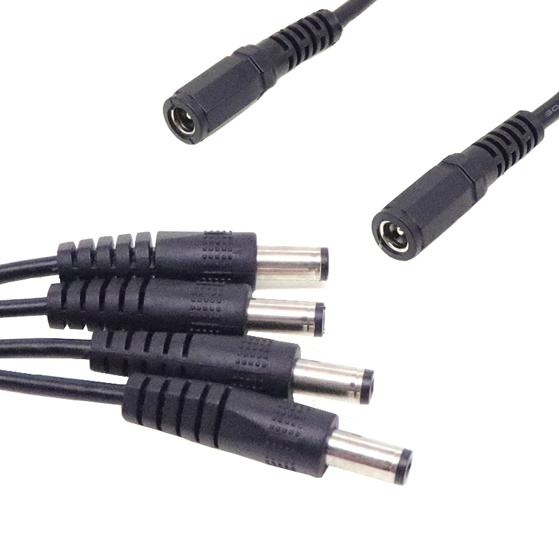 5.5mm 2.1mm 1 To 2/3/4/ Way DC 5521 Power Splitter Cable 5V 12V Power Adapter Connector Cord For LED Strip Lights CCTV Camera