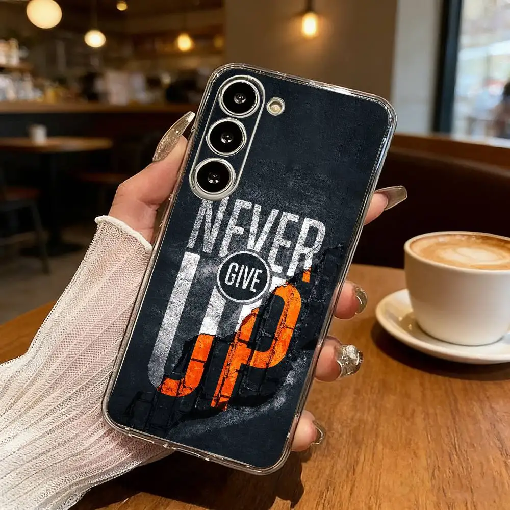 

M-Motivate yourself to never give up Phone Case For Samsung S25,S24,S21,S22,S23,S30,Ultra,S20,Plus,Fe,Lite Transparent Cover