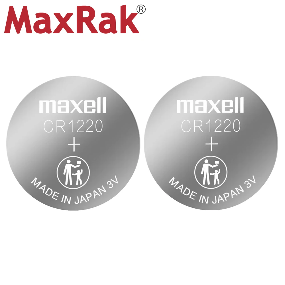 2PCS Original MaxeII CR1220 Lithium Button Battery LM1220 BR1220 ECR1220 for Watch Calculator Toy Medical Remote Coin Cells