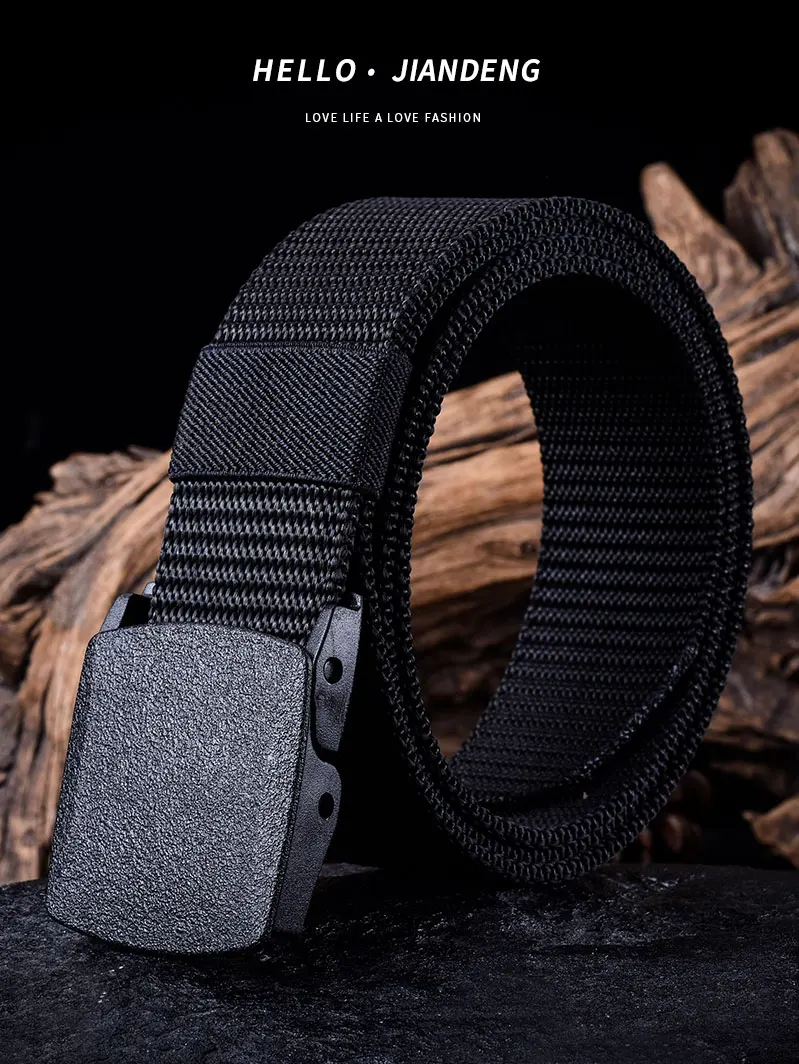 Classic Men Women Belts Military Nylon Adjustable Belt Outdoor Travel Tactical Waist Belt with Plastic Buckle for Pants