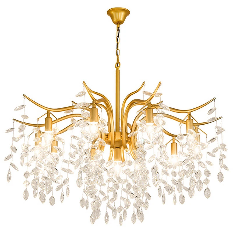 

Nordic LED Crystal Chandeliers Gold Black Chandelier Luxury Lighting Kitchen Dining Living room Bedroom Lamp lustre pendente