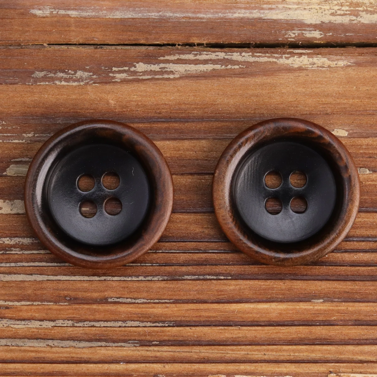 6pcs Dark Brown Scorched Rim Round Buttons For Clothing Bowl Shape Mens Jacket Outwear Pants Jeans Button Knitting