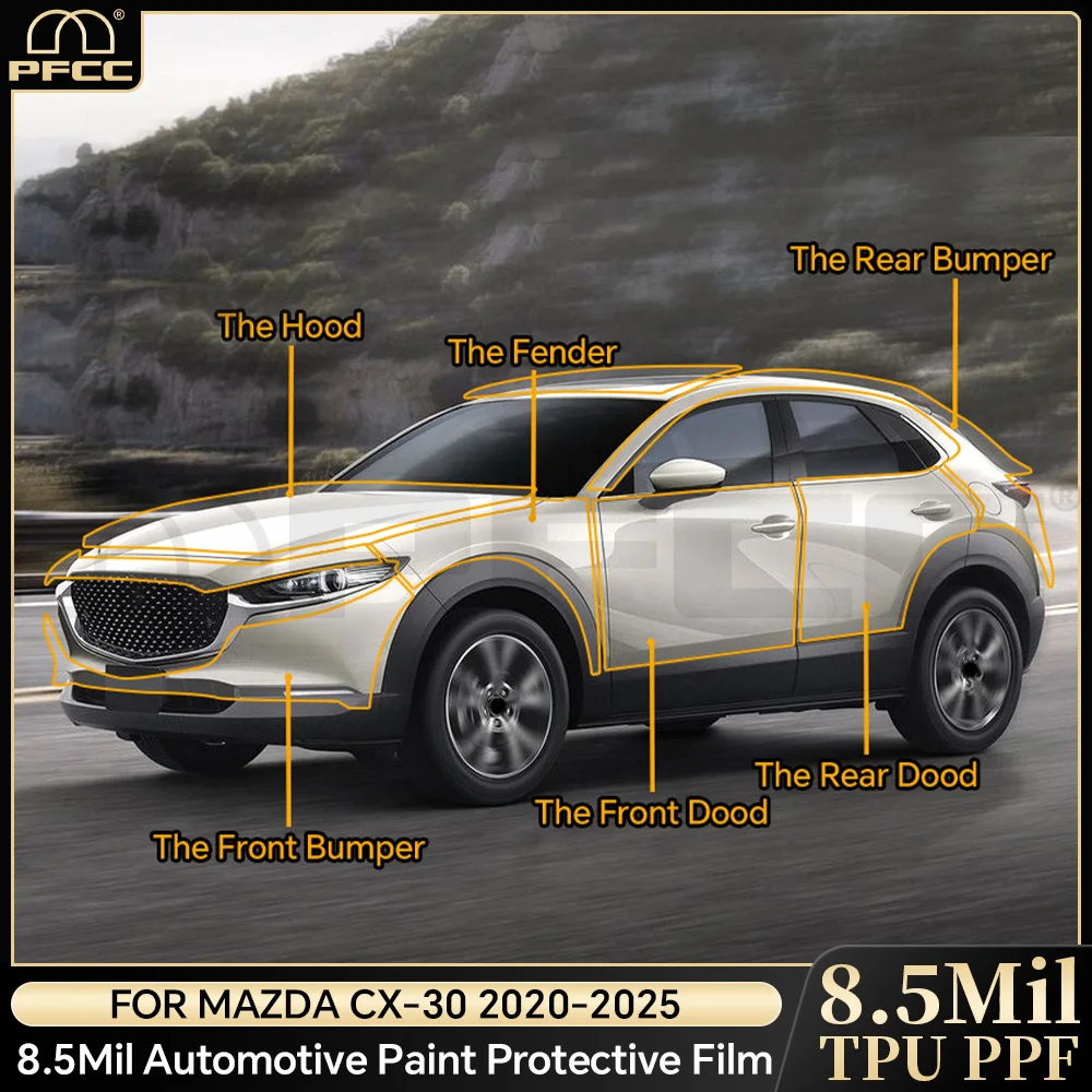 

For Mazda CX30 CX-30 2020-2025 Paint Protection Film Self-Healing Bra PPF Body Sticker Accessories Anti-Scratch Resistant