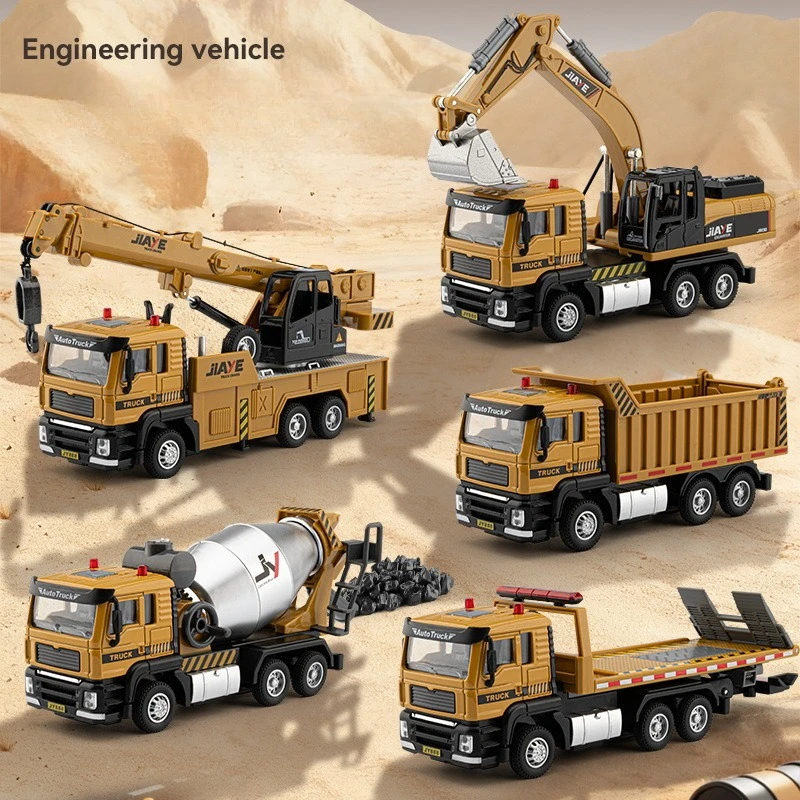1/32 Scale Diecast Military Firefighting Engineering Vehicle Series Engineering Vehicle Model Sound and Light Pull-Back Toy