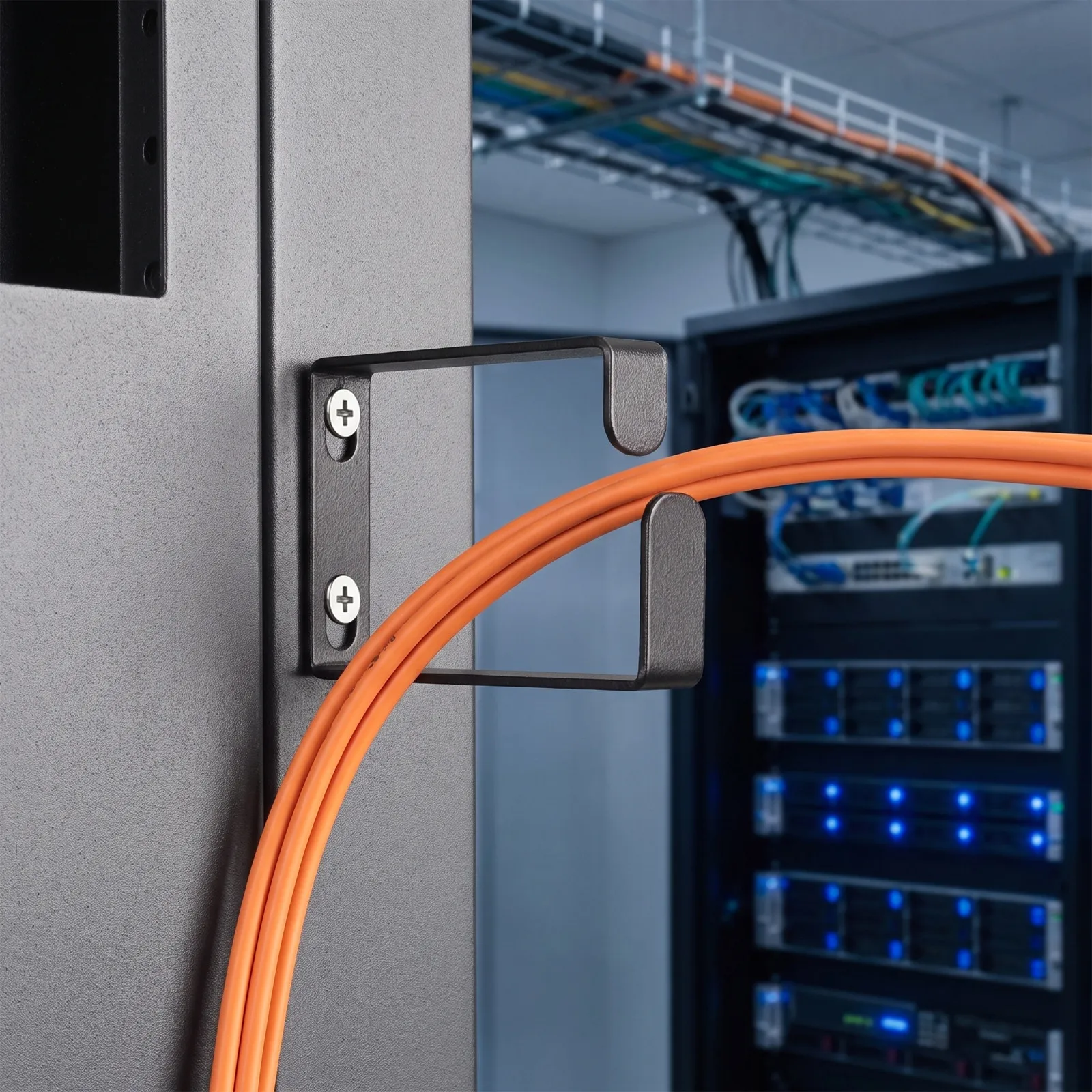 2Pcs Rack Cable Management Hook with Arc Channel Network Rack Vertical Organizer Server Cabinet Cable Manager Wire Manager