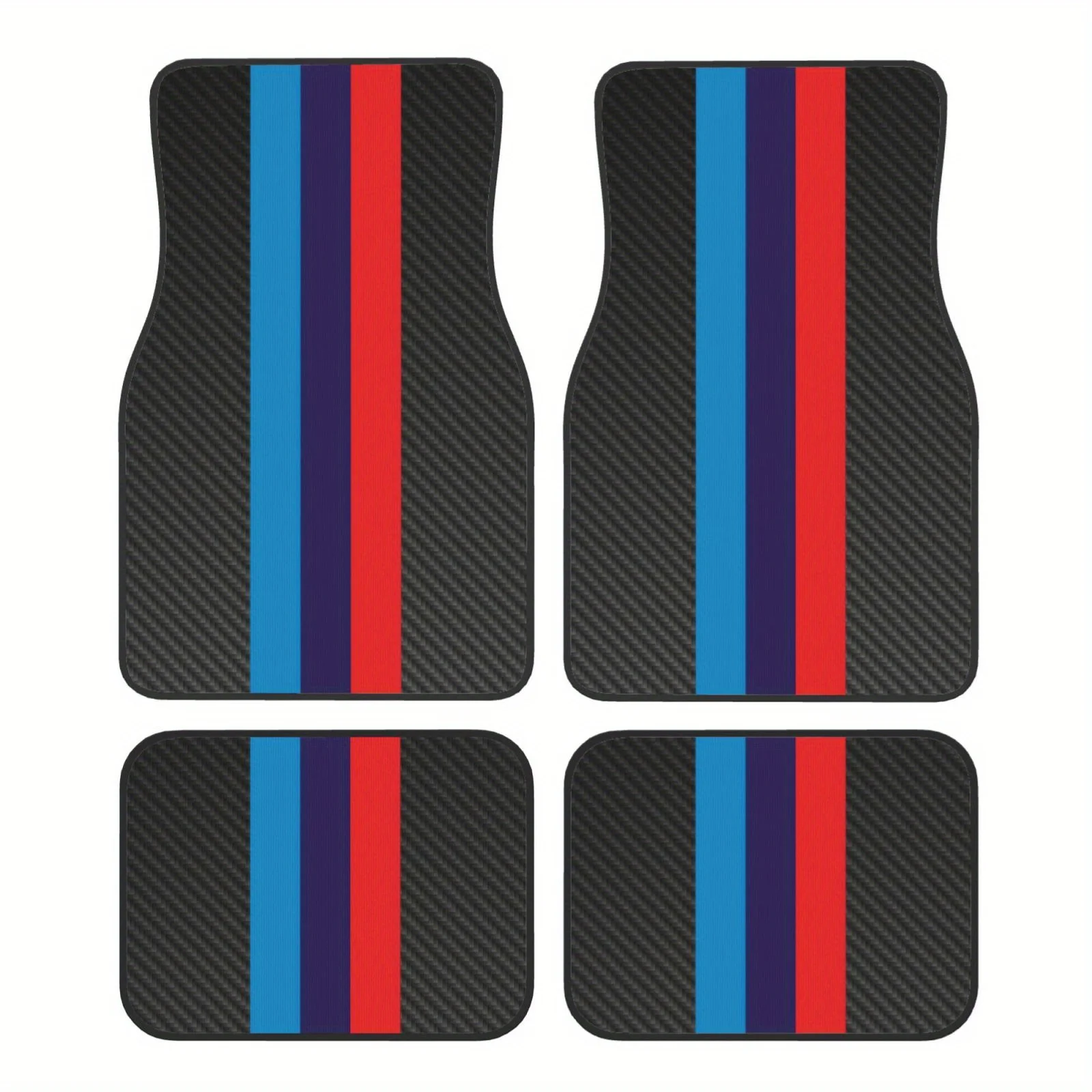 -4pcs - Three-Color Printed Twill Pattern Universal Car Mats For All Models, Made Of High-Density Polyester, Durable And Easy To