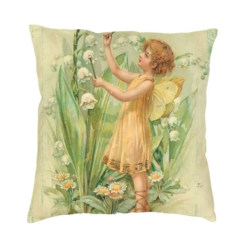 Victorian Angel Fairy Pillow Case 45x45cm Decor Home Nordic Cushions for Sofa Square Pillowcase