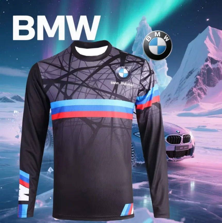 

2025 Summer BMW Motorcycle Riding Suit Men's Fast-drying Long-sleeved T-shirt Racing Suit New Casual Breathable Fashion Y2K