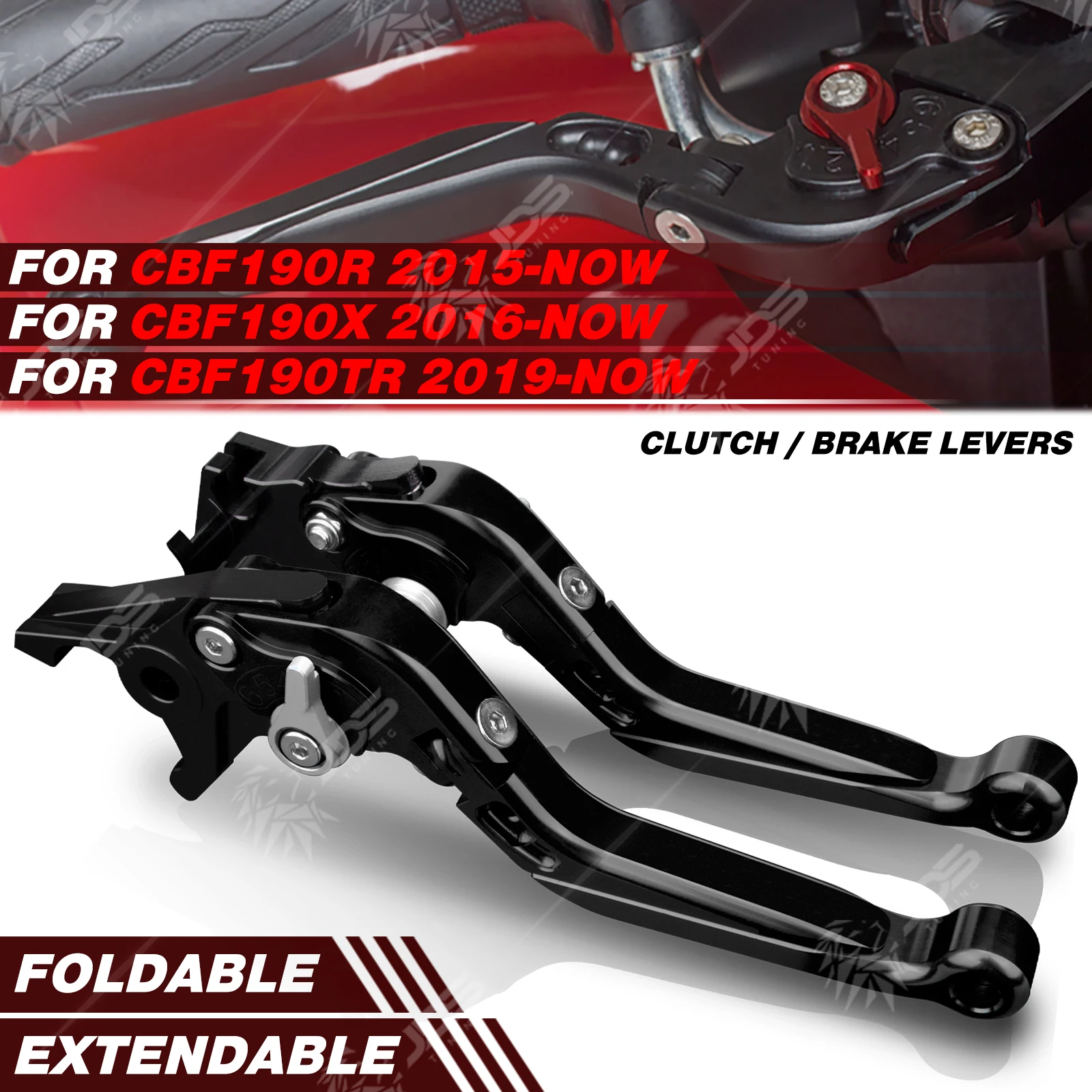 

JDSTUNING For Honda CBF190R/CBF190X/CBF190TR Folding Clutch and Brake Lever Set Adjustable Levers Parts