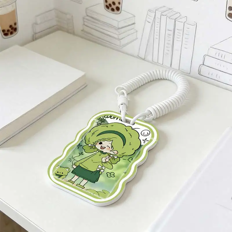 Card Protection Cover for Kpop Photocard Holder Photo Protector Stretchable Spring Cord Student Bus/Meal Card Protection Case