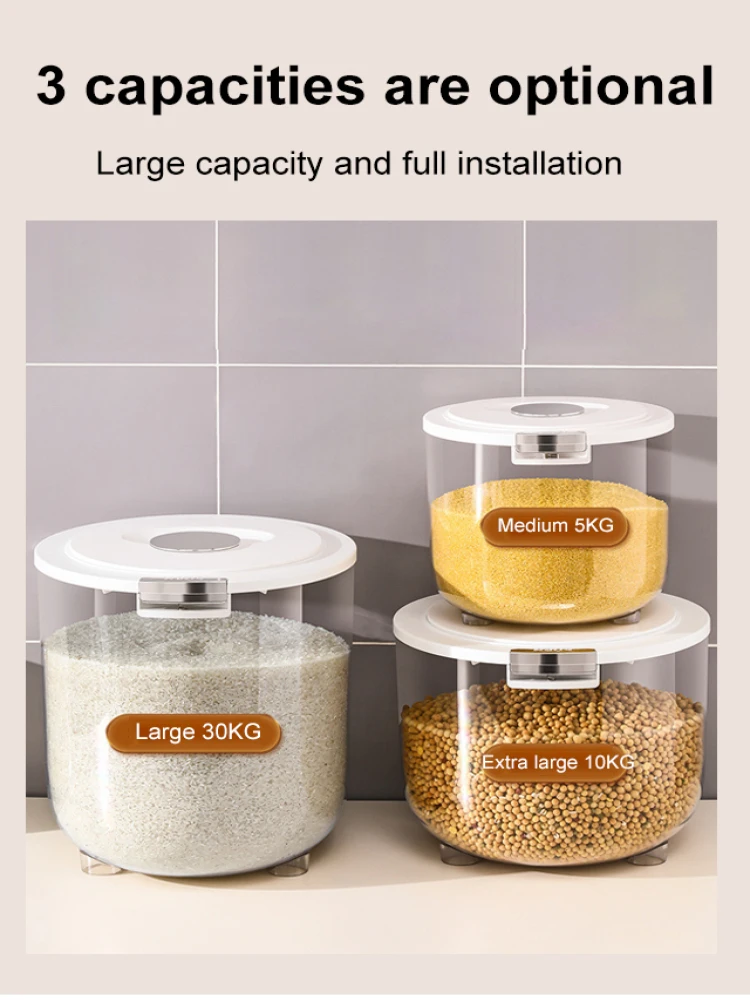 Household thickened moisture-proof and insect-proof storage tank sealed food-grade rice bucket