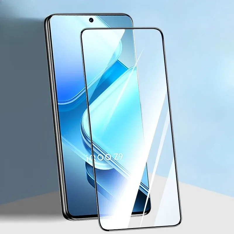 9D Tempered Glass for Vivo IQOO Z9 Z9x Turbo Black Edge Clear Anti Blue Screen Protector for IqooZ9 IQOOZ9 Protective Front Film