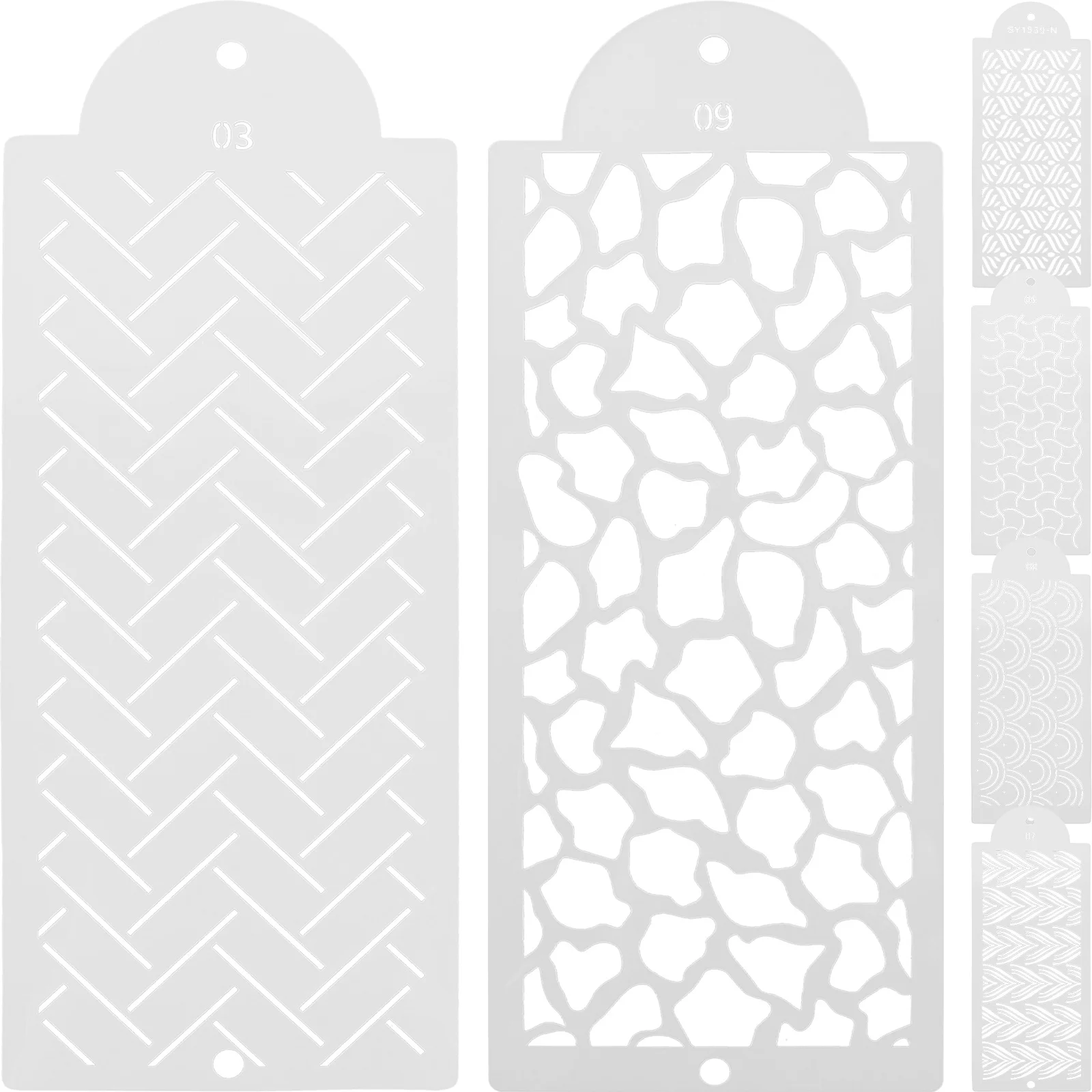 6 قطع من الإستنسل البلاستيكية للحرف اليدوية للرسم DIY إكسسوارات سجل القصاصات ومستلزمات الرسم الفنية #5