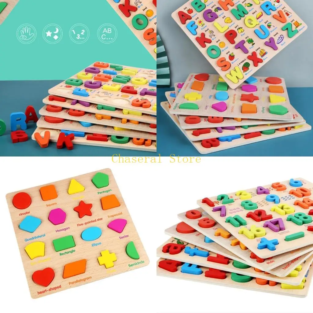 

E7CE 3D-головоломка деревянная игра с алфавитом/цифрами, настольная игра для обучения младенцев
