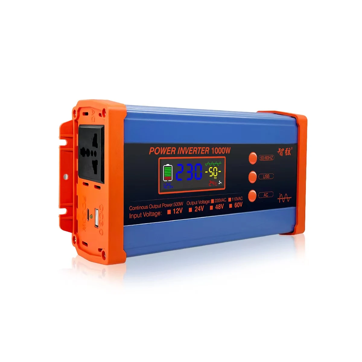 Imagem -05 - Inversor Solar Híbrido de Onda Senoidal Pura dc 12v Conversor de Energia Contínua 1000w Inversor de Interface Usb 600w