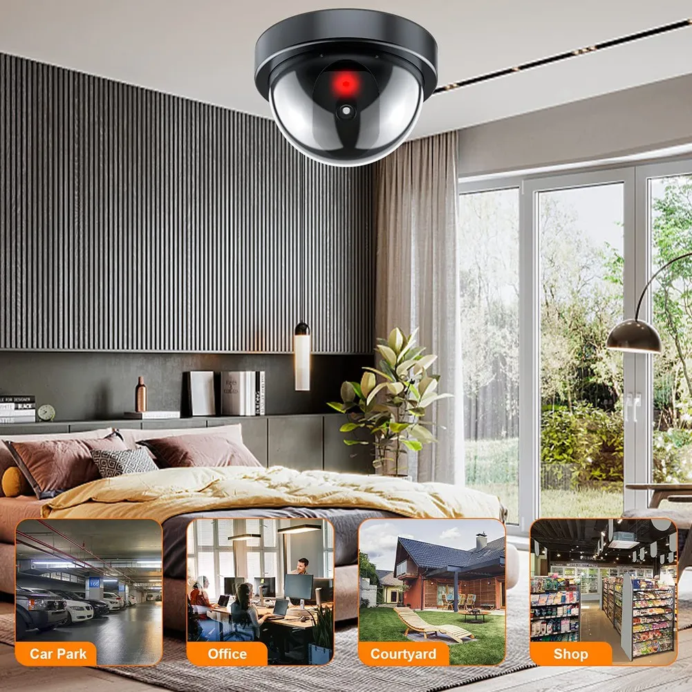 Picture 5: A601T- Dummy Security Camera,Fake Camera with Red LED Light,Realistic Wireless Surveillance System for Home Outdoor 4 Pack