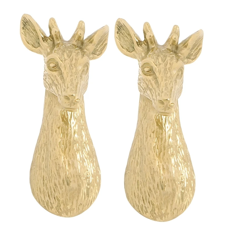  Metal Cabinet Handle Deer Head Pull Decorative for Wardrobes and Drawer Fronts