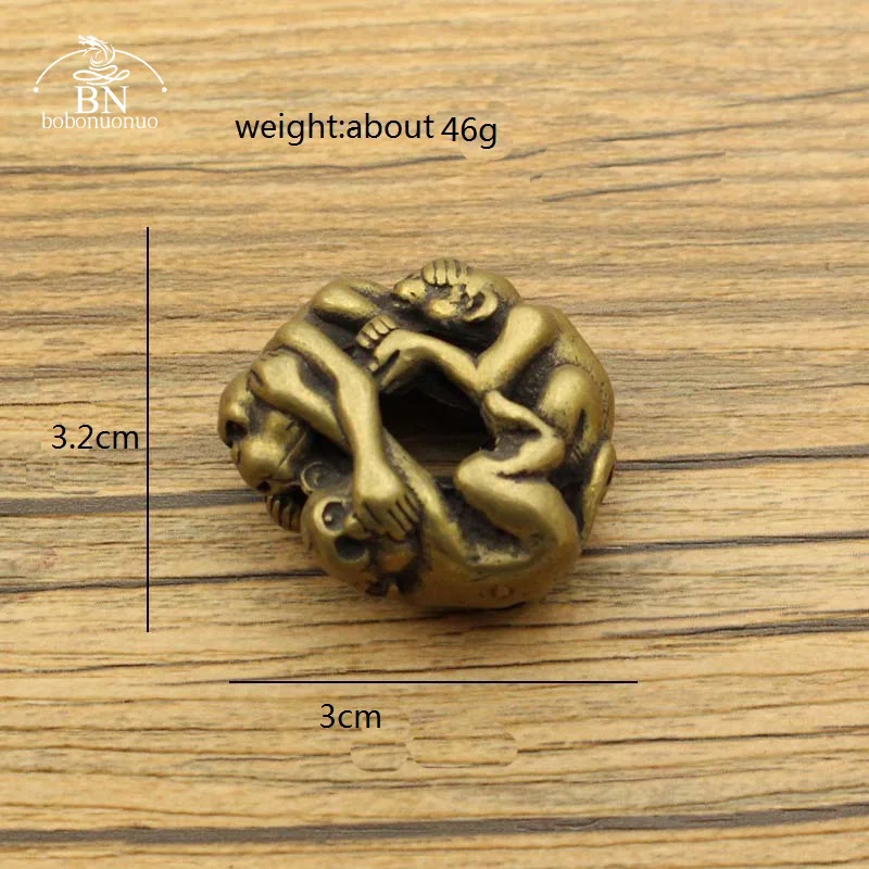 Vintage Brass Funny Three Monkeys Ornaments No See No Listen No Say Monkey Figurines Desktop Decorations Pendants Accessories