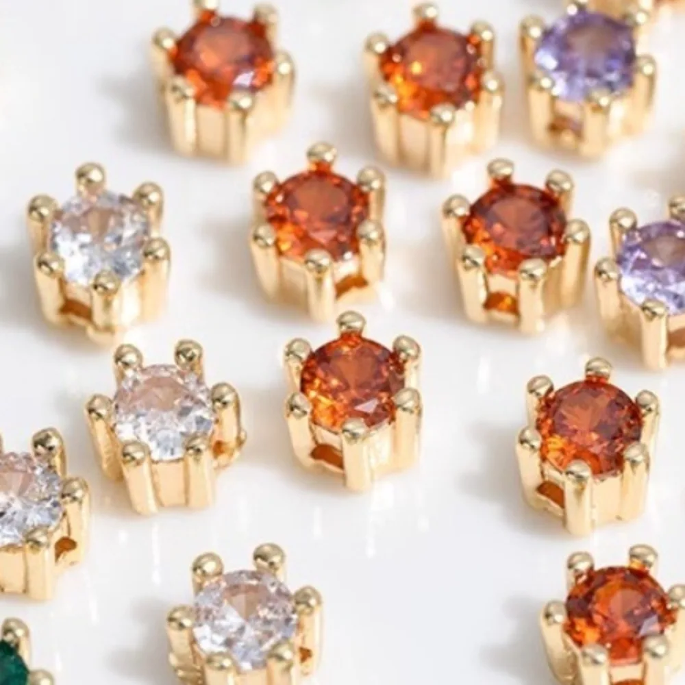 

Медь 14-каратного золота, циркон, когти, дрель, горизонтальное отверстие, разделитель бисера, сделай сам, аксессуары из бисера ручной работы, ювелирный материал ручной работы