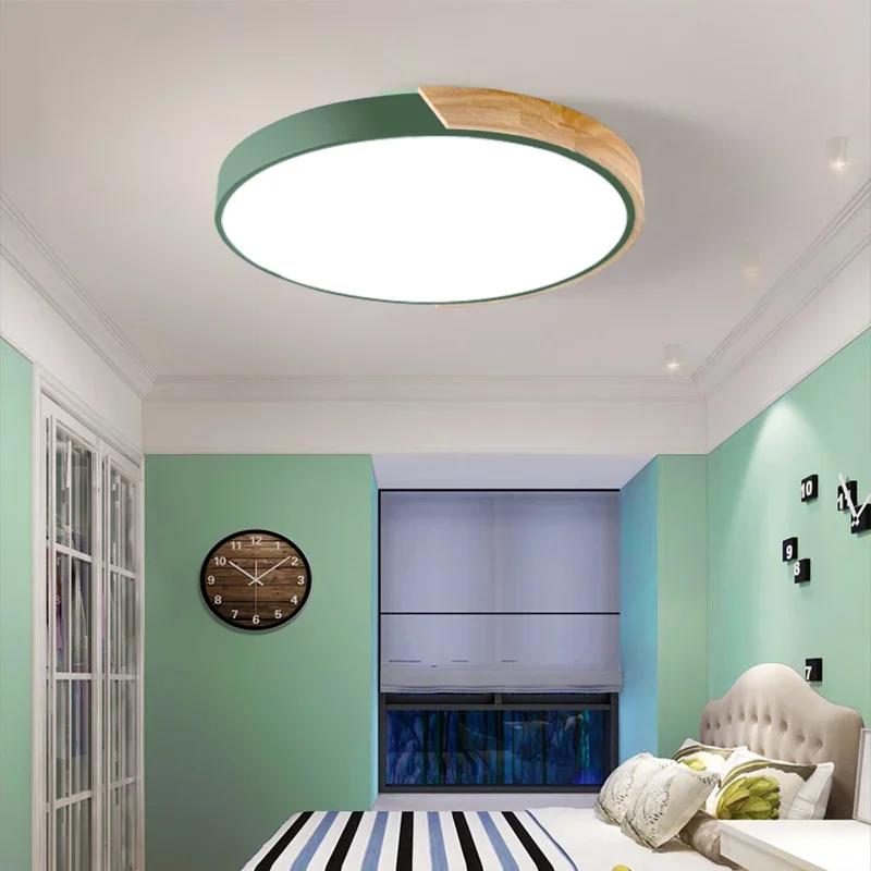 

Nordic log color LED ceiling lamp, main bedroom, dining , study, balcony lamp, circular simple modern lamp