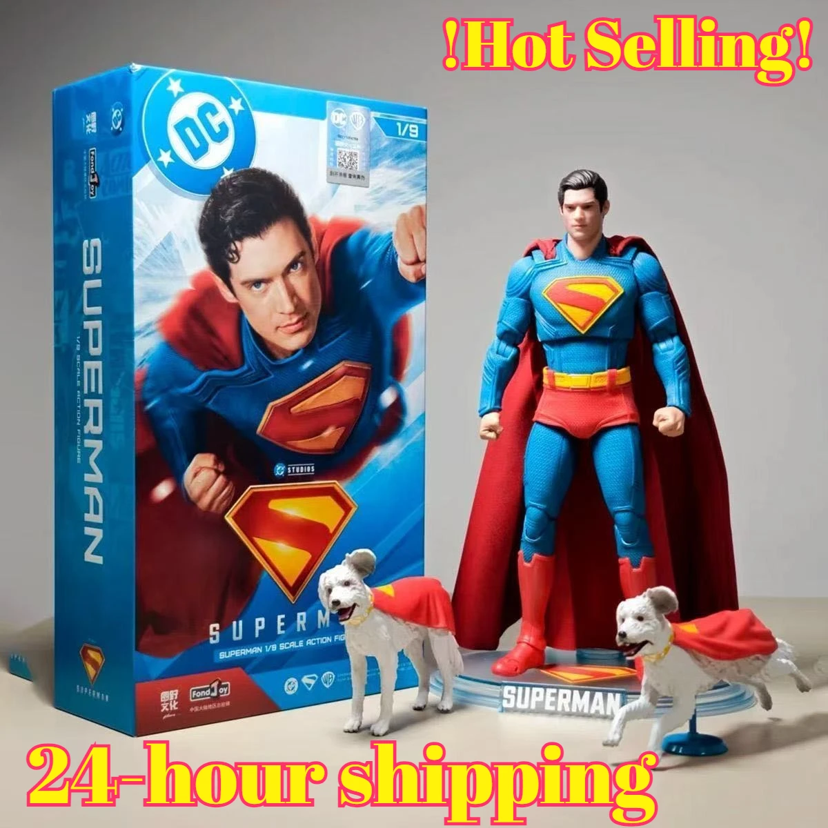 

2025 Original Fondjoy David Corenswet Superman Action Figure 1/9 New Superman Figure PVC Joint Movable Kid Toy Boy Gift