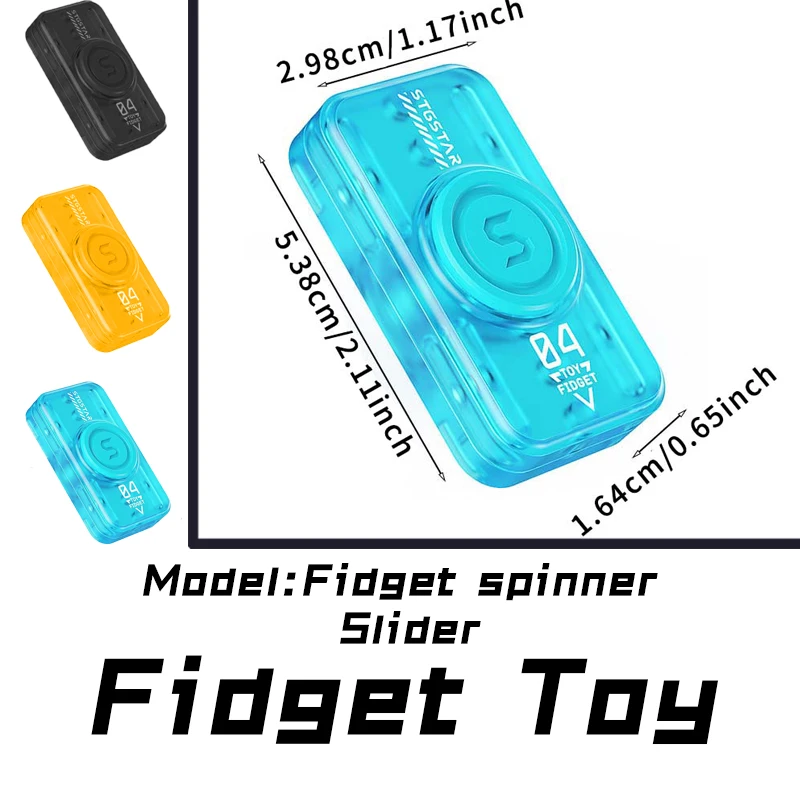 EDC Fidget Magnetic Slider and Fidget Spinner Stress-Relieving Toy Luminous Anxiety Adult Translucent Toys Kids Gift