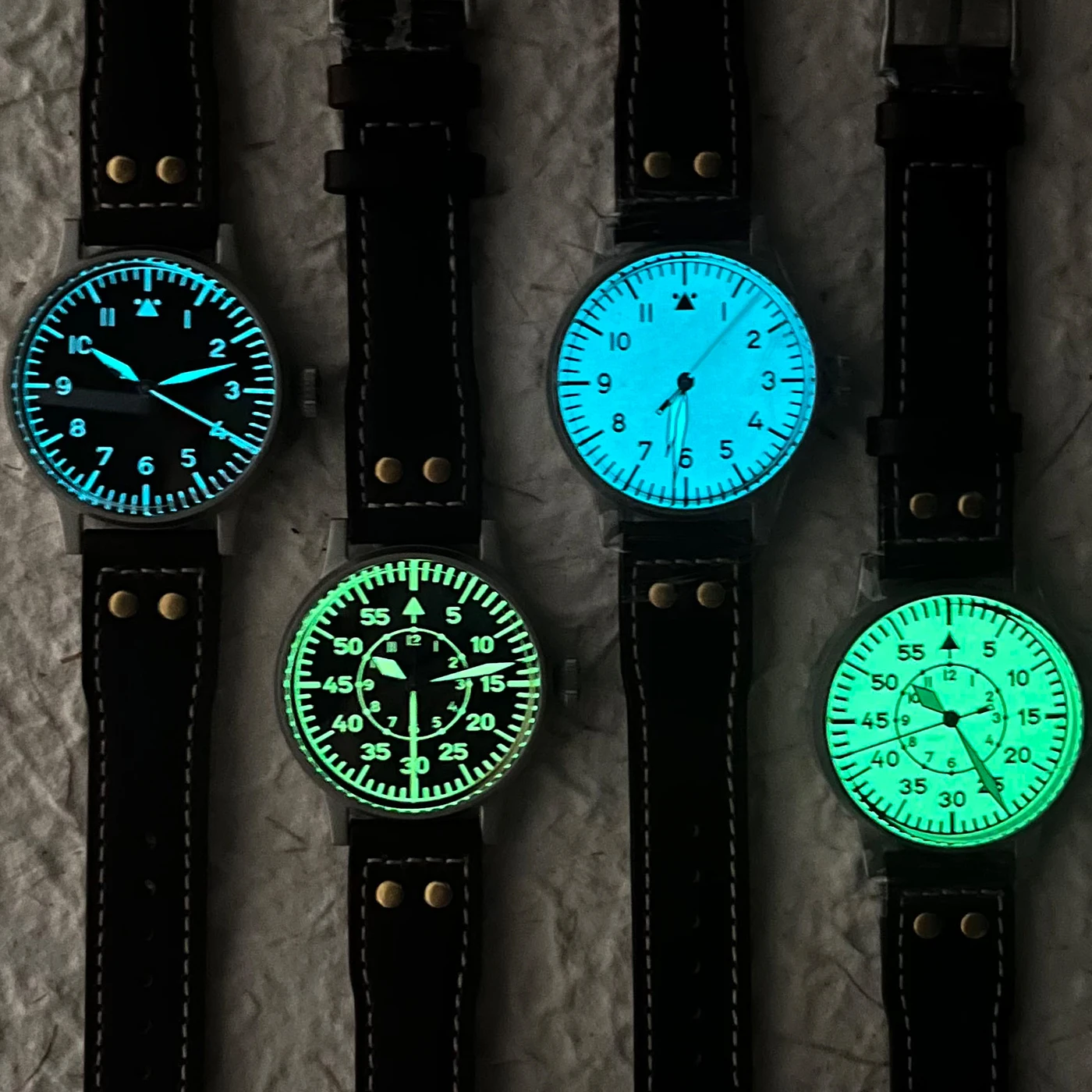 Custom Dail Retro Pilot Watch for Man Sapphire Crystal BGW9&C3 Lume PT5000 Automatic Mechanical Personalized Watches no logo view 3