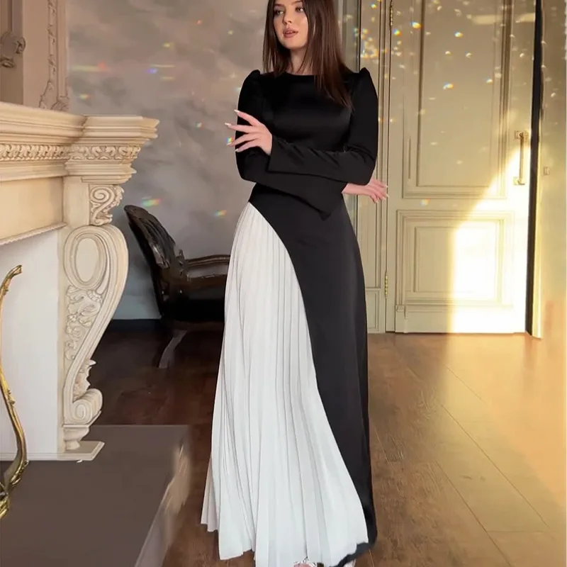 

Ид Рамадан Мусульманские женские платья Вечерние Абая Плиссированное длинное платье Марокко Кафтан 2026 Vestidos Largos Дубай Турция Халат Джалабия